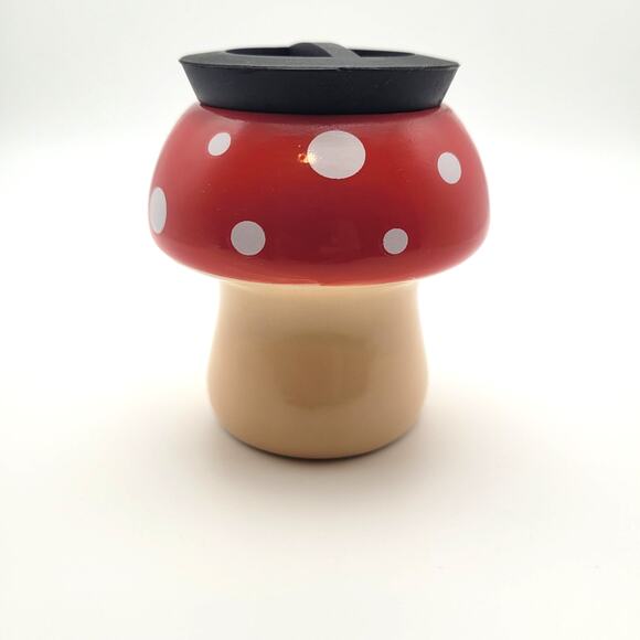 Cute Mushroom Stash it Storage Jar 3" Air Tight with Lid Porcelain New - Picture 2 of 5